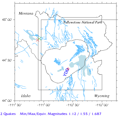 Yellowstone Quake Map