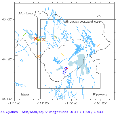 Yellowstone Quake Map