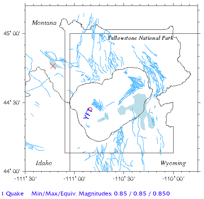 Yellowstone Quake Map