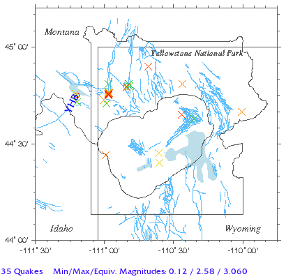 Yellowstone Quake Map