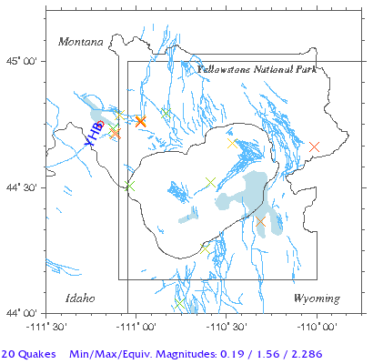 Yellowstone Quake Map