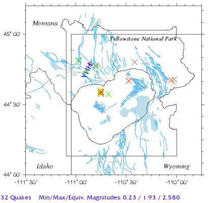 Yellowstone Quake Map