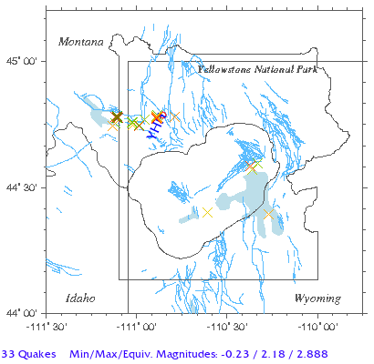 Yellowstone Quake Map