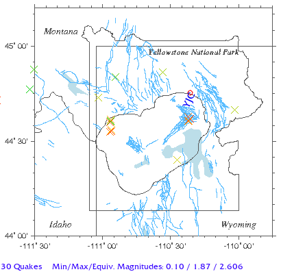 Yellowstone Quake Map