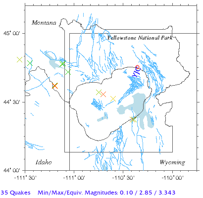 Yellowstone Quake Map