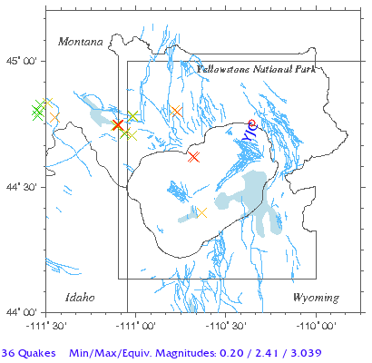 Yellowstone Quake Map