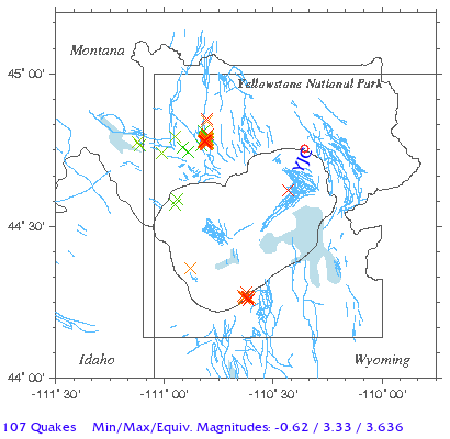 Yellowstone Quake Map