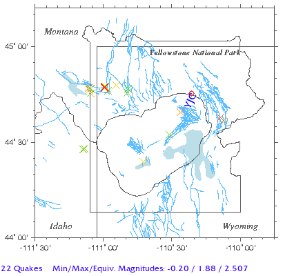 Yellowstone Quake Map