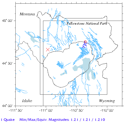 Yellowstone Quake Map