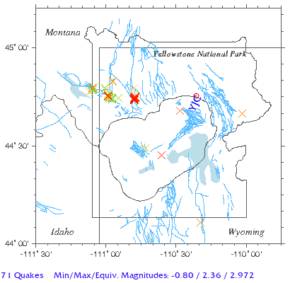 Yellowstone Quake Map