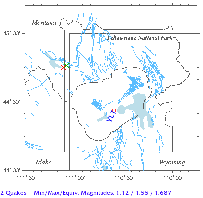 Yellowstone Quake Map