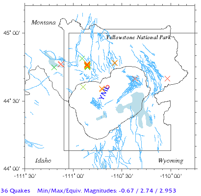 Yellowstone Quake Map