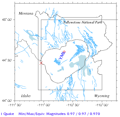 Yellowstone Quake Map