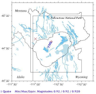 Yellowstone Quake Map