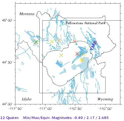 Yellowstone Quake Map