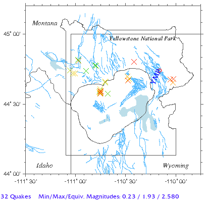 Yellowstone Quake Map