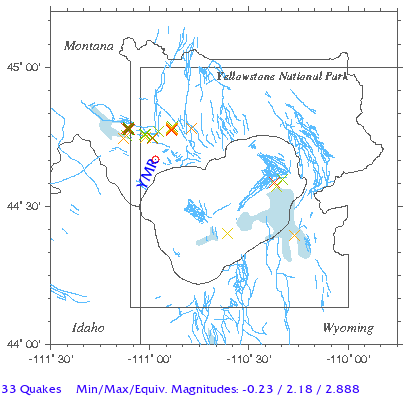 Yellowstone Quake Map