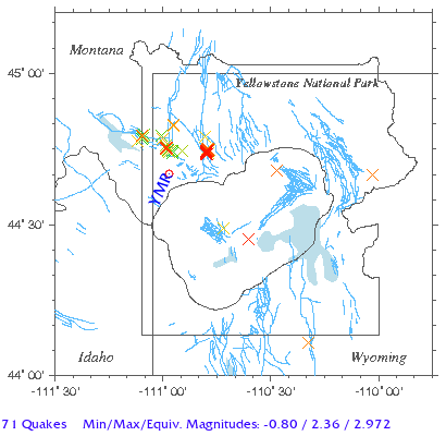 Yellowstone Quake Map