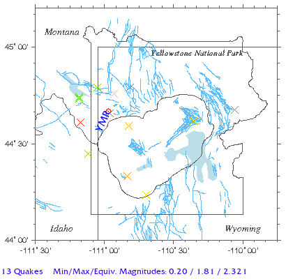 Yellowstone Quake Map