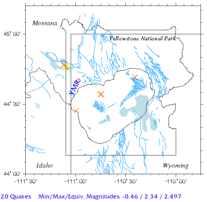 Yellowstone Quake Map