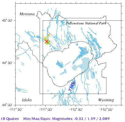 Yellowstone Quake Map