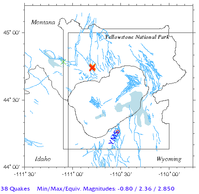 Yellowstone Quake Map