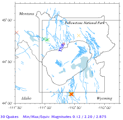 Yellowstone Quake Map