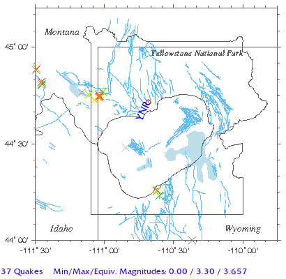 Yellowstone Quake Map