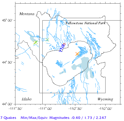 Yellowstone Quake Map