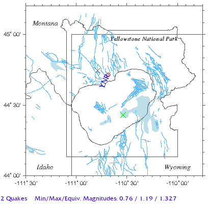 Yellowstone Quake Map