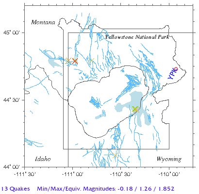 Yellowstone Quake Map