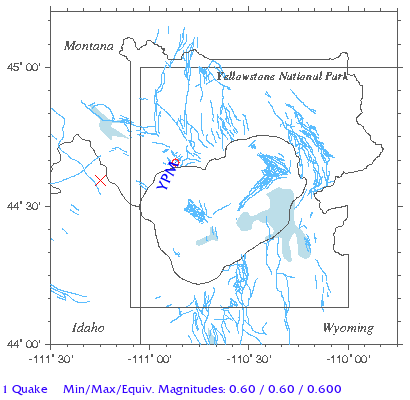 Yellowstone Quake Map