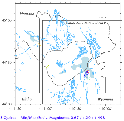 Yellowstone Quake Map