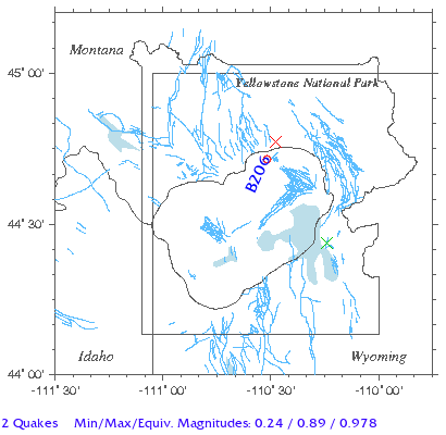 Yellowstone Quake Map