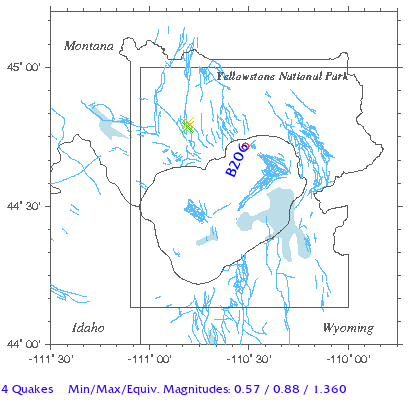 Yellowstone Quake Map