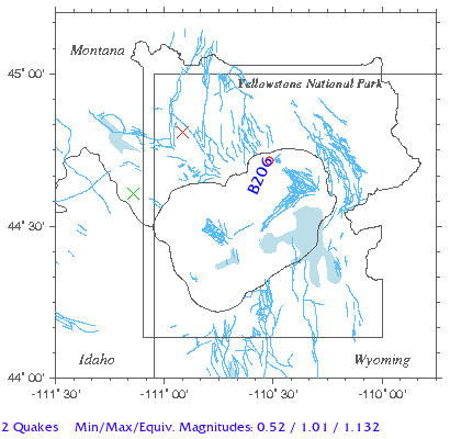 Yellowstone Quake Map