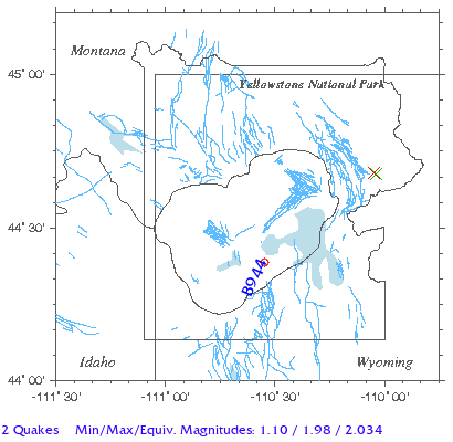 Yellowstone Quake Map