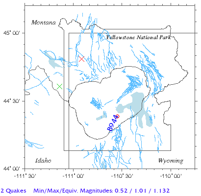 Yellowstone Quake Map