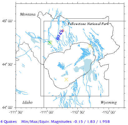 Yellowstone Quake Map