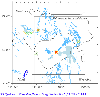 Yellowstone Quake Map