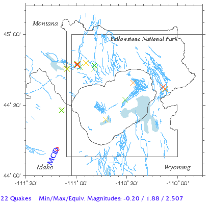 Yellowstone Quake Map