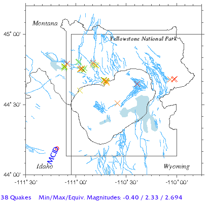 Yellowstone Quake Map