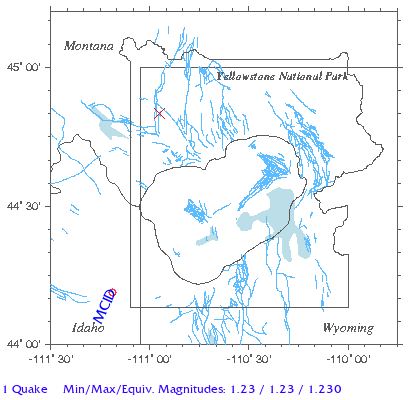 Yellowstone Quake Map