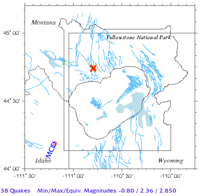 Yellowstone Quake Map