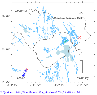 Yellowstone Quake Map