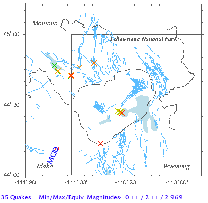 Yellowstone Quake Map