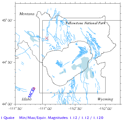 Yellowstone Quake Map