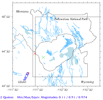 Yellowstone Quake Map